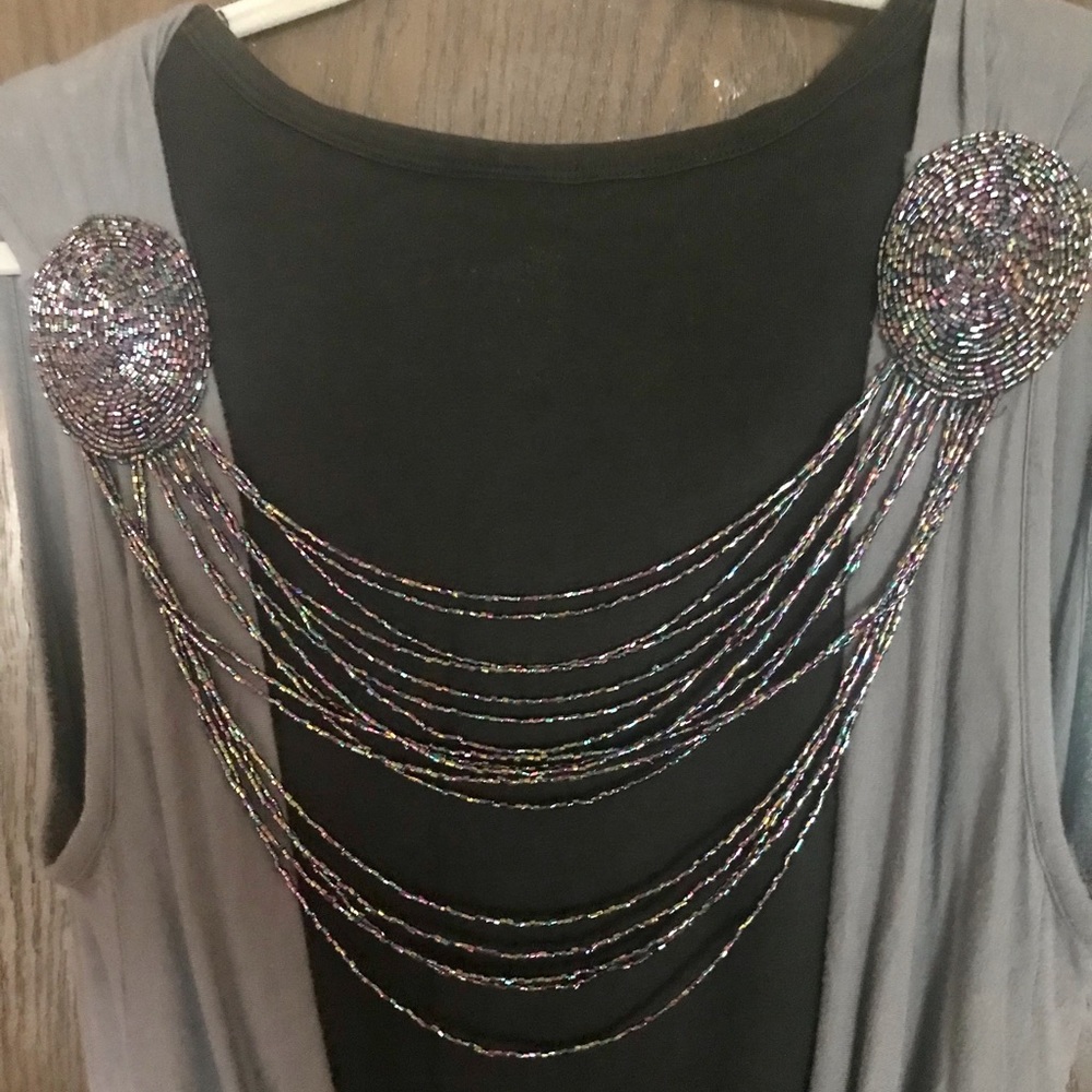 Alluring Beaded Back Mini or Long Top